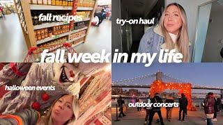 fall week in my life halloween events fall try-on haul noah kahan concert