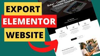 How to Export Elementor Template Kit  WordPress Elementor Tutorial