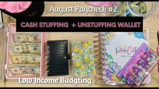 CASH ENVELOPE STUFFING   WALLET UNSTUFFING  AUGUST 2022  LOW INCOME BUDGET  APINKECLOTHLIFE