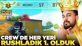 CREW DE HER YERİ RUSHLADIK 1. OLDUK  PUBG MOBILE CREW CHALLENGE