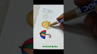 D=UmbrellaBurgermushroomice cream drawing tutorial in easy tricksEasy drawing ideas#draw#shorts