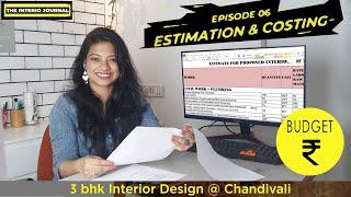 Ep 6- Interior Design Estimation and Costing Budget Template Excel  3bhk at Chandivili