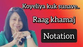 Raag Khamaj koyeliya kuk sunaveVocal tutorial  teentaal raag shikkha swati senLesson 154