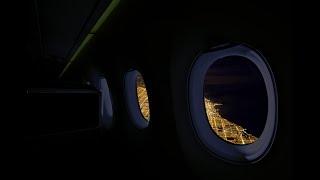 2024 DARK Screen Takeoff & Landing Airplane Ambience for Sleeping  Flight Attendants  Call Dings