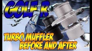 Golf R 7.5 turbo muffler delete before and after noise comparison