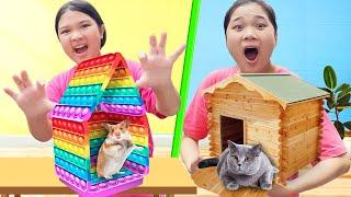 Làm Nhà Pop It Cho Hamster  Ngôi Nhà Cho Mèo - Trang Vlog
