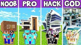 FUTURE HOUSE BUILD CHALLENGE - NOOB vs PRO vs HACKER vs GOD in Minecraft Animation