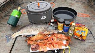 SEAFOOD FEAST - CATCH N COOK OCTOPUS SHRIMP CRABS AND FISH