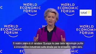 Transizione verde Ursula von der Leyen parla a Davos del piano per un patto verde industriale