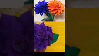 How to make paper flower with craft paper #paperflower #origamiflower #3dflowers