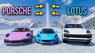 Porsche vs Lotus Ailesi Arabalar Buzlu İniş Parkurunda - GTA 5