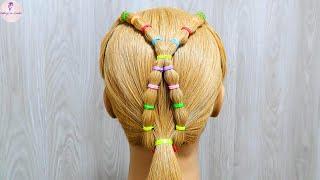 Peinado Fácil con Ligas para Niñas  #hairstyle #peinadosfaciles #peinadosparaniña