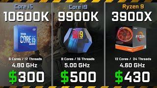 Core i5-10600K vs Ryzen 9 3900X vs Core i9-9900K Test in Games and Render Performance