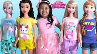 Disney Princess Dolls Playing Dress Up  Halloween Costumes and Toys