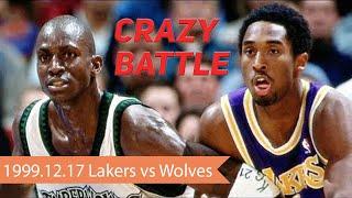 Crazy Battle Kevin Garnett 28 pts 21 reb vs Kobe & Shaq 52 pts Full Highlights 1999.12.17