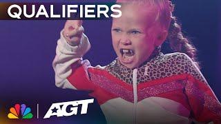 7-year-old Eseniia Mikheeva brings an ELECTRIFYING dance performance  Qualifiers  AGT 2023