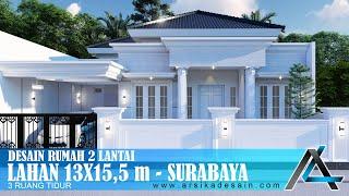 DESAIN RUMAH 13 X 155 METER I SURABAYA - RUMAH KLASIK MODERN #arsitekjakarta #kontraktorjakarta