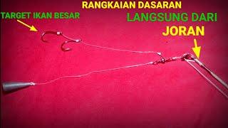 Rangkaian Pancing Dasaran - Rangkaian 2 Mata Kail  Timah Pancing Bawah Target Mancing Ikan Besar