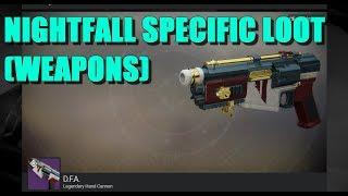 Destiny 2 Nightfall specific loot rewards Weapons  Update