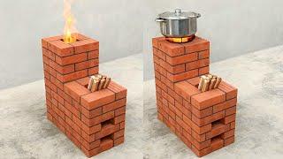 How to make a rocket stove from red bricks