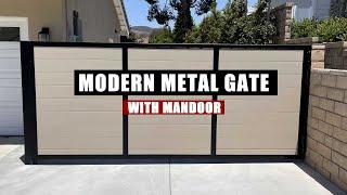 Modern Metal Gate with Mandoor  JIMBOS GARAGE