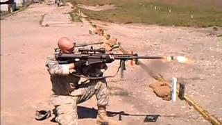 .50 cal sniper rifle fired from the kneeling