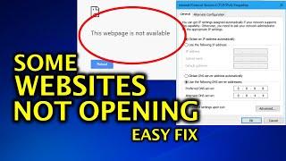 FIX - Some Websites Not Loading  Opening in any Browser - Easy Fix