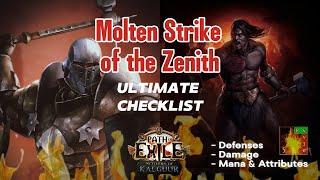 Molten Strike of the Zenith Ultimate Checklist  Fixing Defenses Damage Mana & Attribute issues