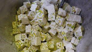 500 years Old Traditional Gazz Sweets Iranian nougat -   Street Food