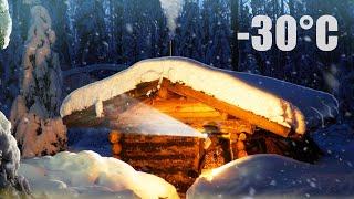 SURVIVE EXTREME COLD IN AN UNDERGROUND LOG CABIN. -30°C. 3 DAYS IN THE WILD FOREST