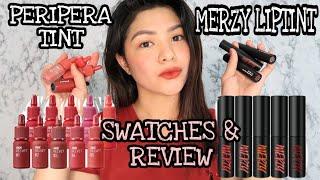 LIPTINT REVIEW & SWATCHES  MERZY & PERIPERA TINTS