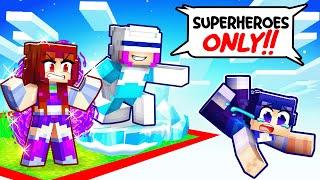 TRAPPED On SUPERHERO ONLY ONE CHUNK In Minecraft