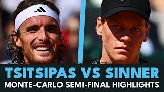 Entertaining Jannik Sinner vs Stefanos Tsitsipas Semi-Final Highlights  Monte Carlo 2024