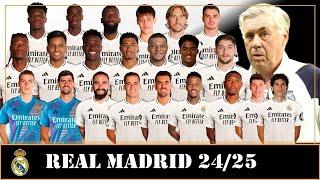 REAL MADRID SQUAD FOR 202425 SEASON UNDER CARLO ANCELOTTI  FT. MBAPPEENDRICK  LA LIGA