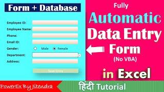 Data Entry Form in Excel without VBA  Data Entry in Excel  Like a Software