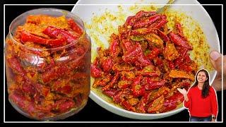 गुजरात की फेमस लाल मिर्ची का झटपट अचार  Gujrati mirchi ka achar  Red chilli Pickle KabitasKitchen