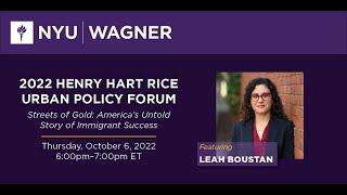 2022 Henry Hart Rice Urban Policy Forum