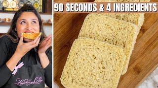 I MADE A 4 INGREDIENT BREAD IN 90 SECONDS TWO CARB KETO BREAD RECIPE