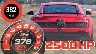 2500 HP Audi R8 V10 Huge Twin Turbos - EXTREME FAST ACCELERATION 0-380 kmh