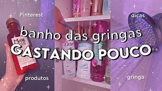 ROTINA DE BANHO GASTANDO POUCO  COMO FAZER O BANHO DAS GRINGAS *produtos dicas etapas* 