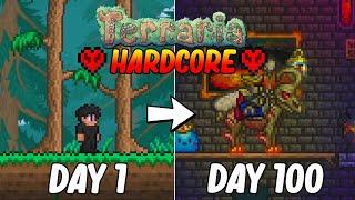 I Survived 100 Days In HARDCORE Terraria...