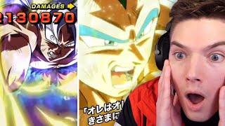 LR UI Goku & LR SSBE Vegeta Super Attacks Actives & Revive REACTION on Dokkan Battle