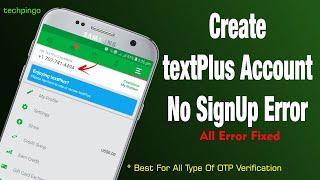 How To Fix Text Plus Sign Up Error
