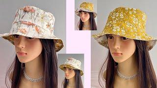  Beautiful Summer bucket hat cutting and sewing  DIY Fabric Hats  Reversible Bucket Hat  Sun Hat