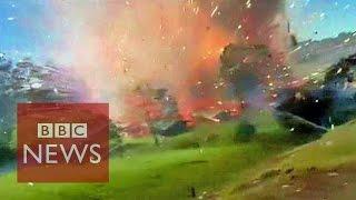 Incredible Fireworks factory explosion caught on camera in Colombia