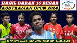 Keok Berjamaah Hasil Semua Sektor 16 Besar Badminton Australian Open 2024 Hari Ini