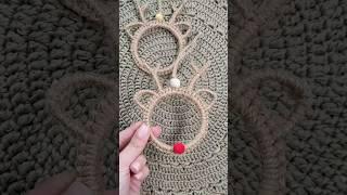 DIY Easy Macrame Reindeer Christmas Ornament ️ #christmascrafts #shorts