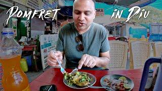 Pomfret Fish Fry Street Food in Diu India