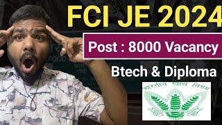 Big Update FCI JE 8000+ New Vacancy Notice out  Railway Fail bhai  JE 2024