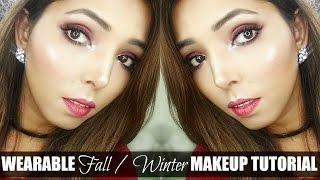 INDIAN WEARABLE FALL  WINTER MAKEUP TUTORIAL 2016  REDDISH BROWN TONED MAKEUP LOOK  HINA ATTAR